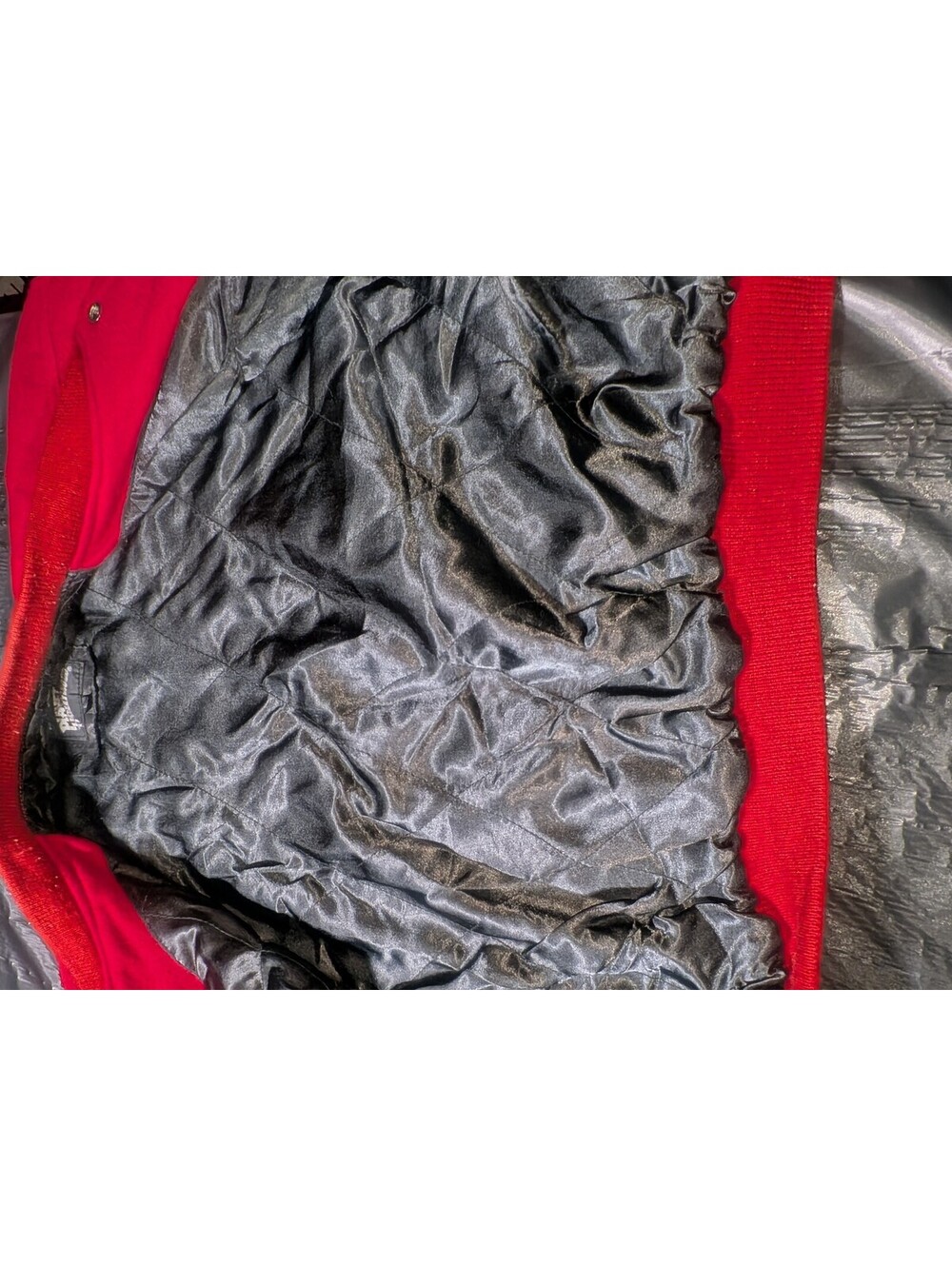 Vintage Planet Hollywood Jakarta Mens Varsity Jacket Red Wool blend & leather - Picture 13 of 13